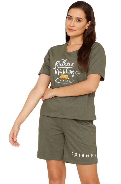 Fabslo Women Shorts Set Green