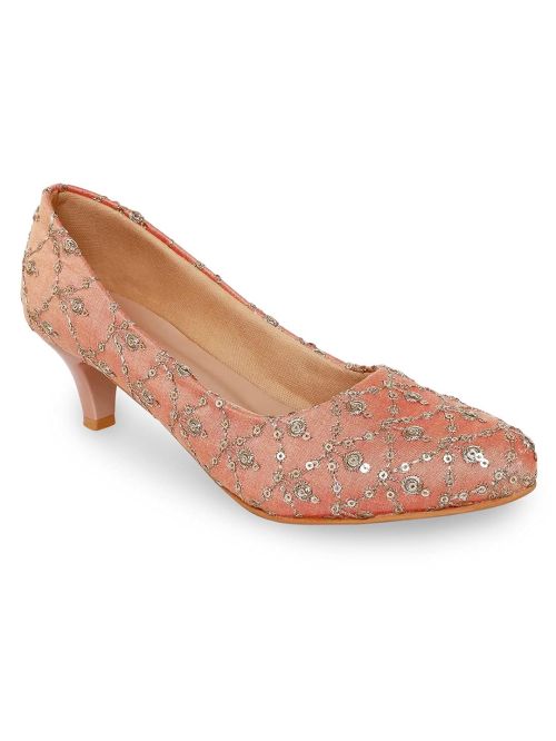 Drapshe Women Peach Your Faithless Love Kitten Heels