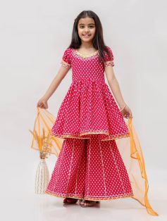 Girls Printed A-Line Kurta Set